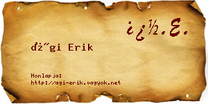 Ági Erik névjegykártya